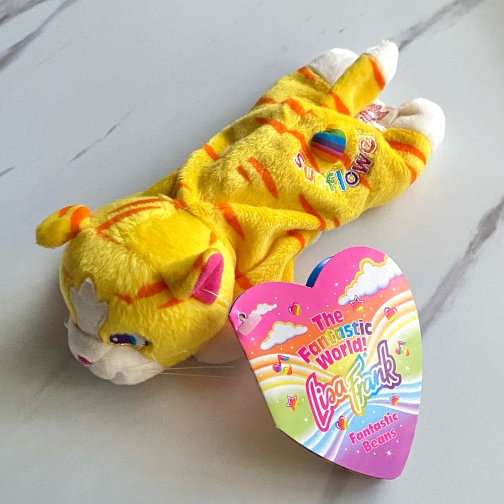 VTG Lisa Frank Sunflower Kitten beanie plush - SWT